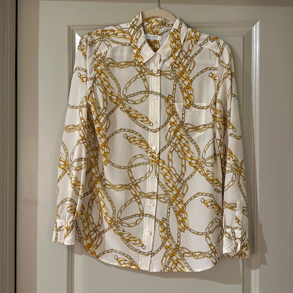 Equipment 100% silk chain design blouse